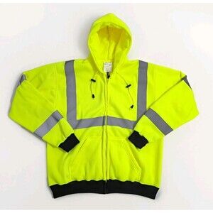 OccuNomix SIZE XL Type R Class 3 HiVis Reflective Fleece Safety Hoodie Jacket